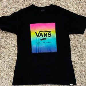 Vans Black Tee with Gradient Logo